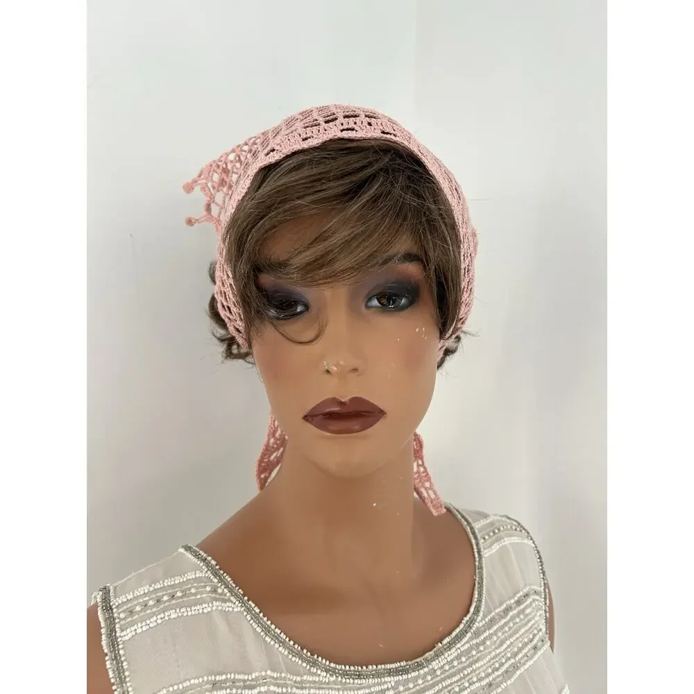 Handmade Crochet Hair Bandana | Lightweight Summer Head Scarf | Cotton Head Wrap